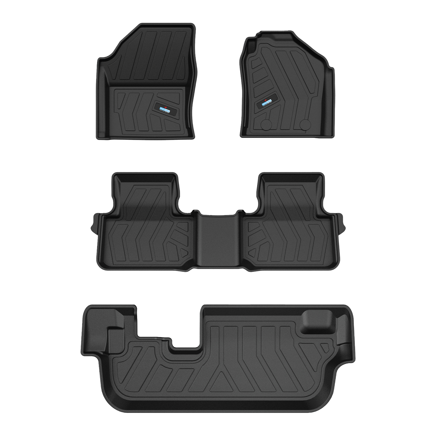 Uno Minda Lifetime 5D Car Mats 4 Piece (3 Row Without Boot) For Tata Safari Facelift At 2nd Gen 2023  | Anti Slip | All Weather Mats | 100% Waterproof & Washable | Custom Fit